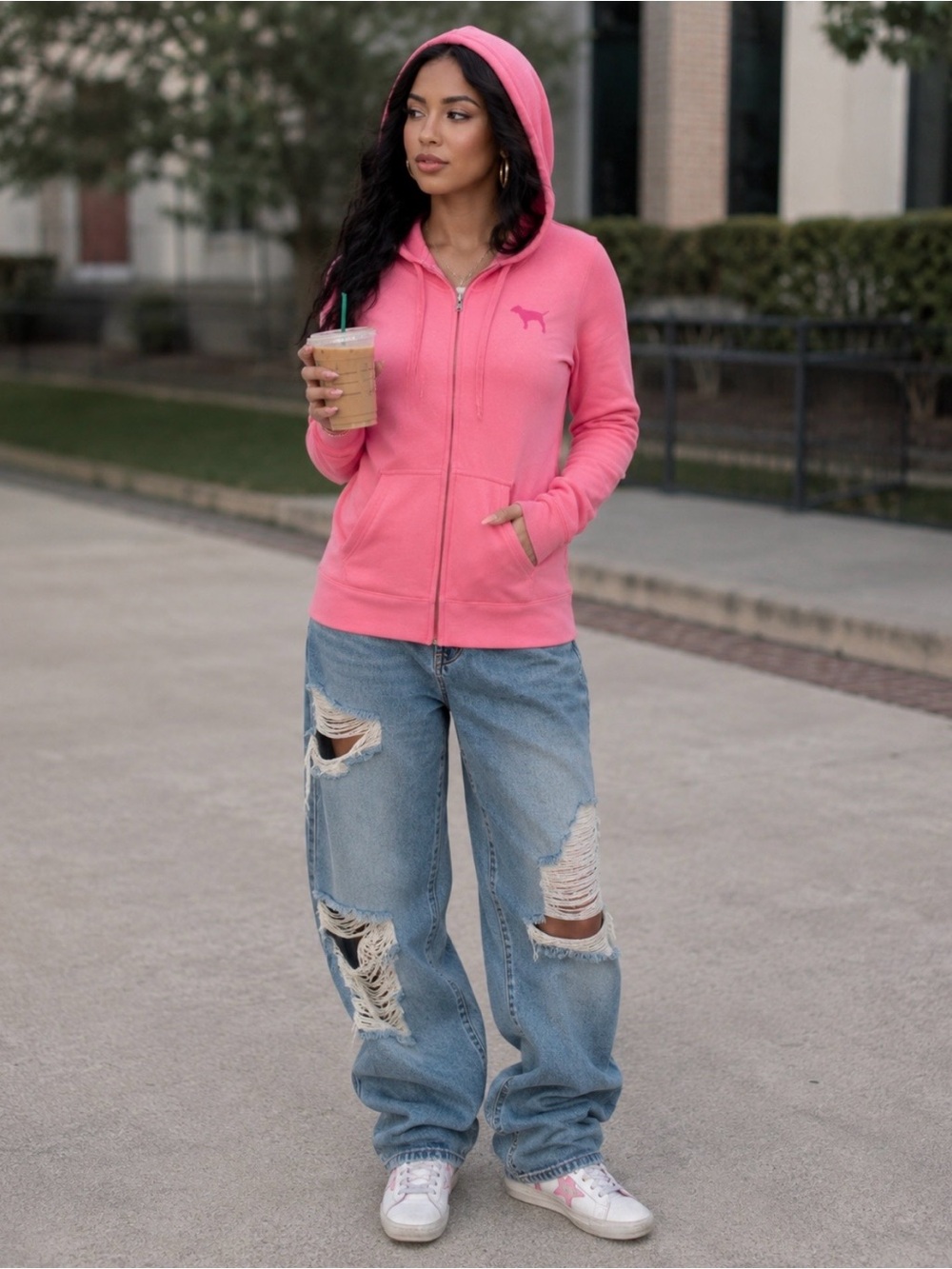 🖤🩷 Victoria’s Secret Pink Full-Zip LOVE PINK Hoodie 🩷🖤